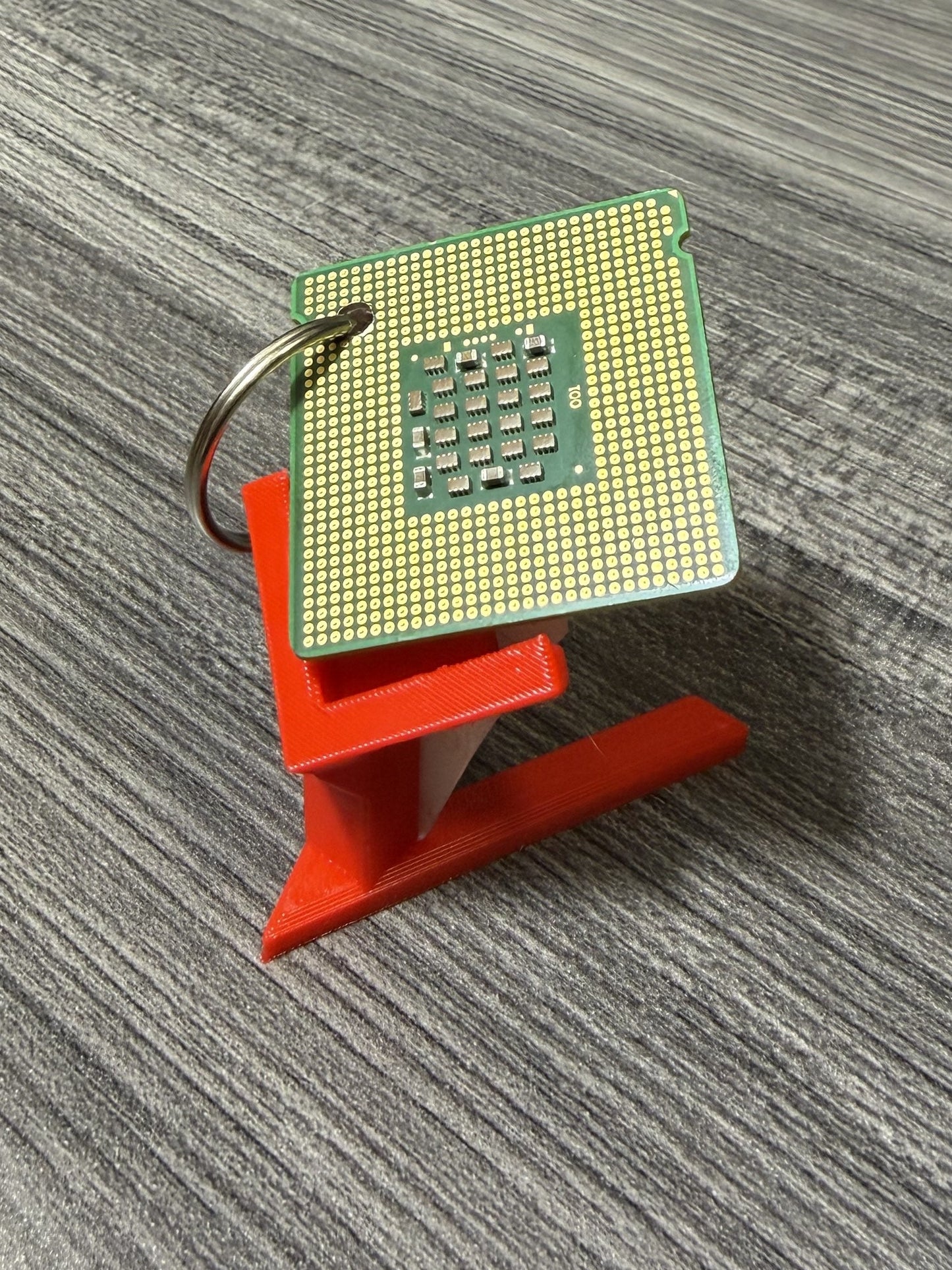 Random Upcycled CPU Keychain + Display Stand